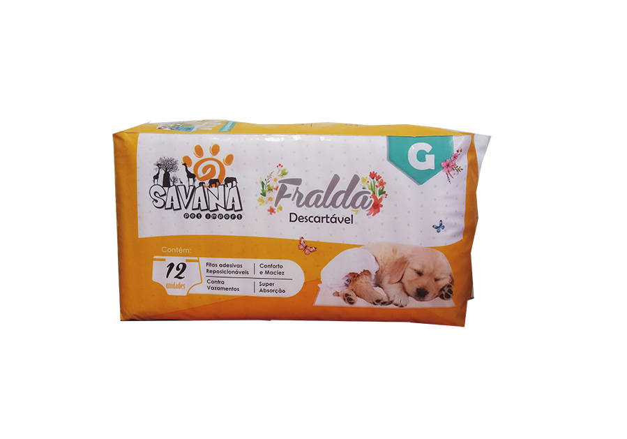 FRALDA DESCART TAM. G 12UN DOG205 SAVANA