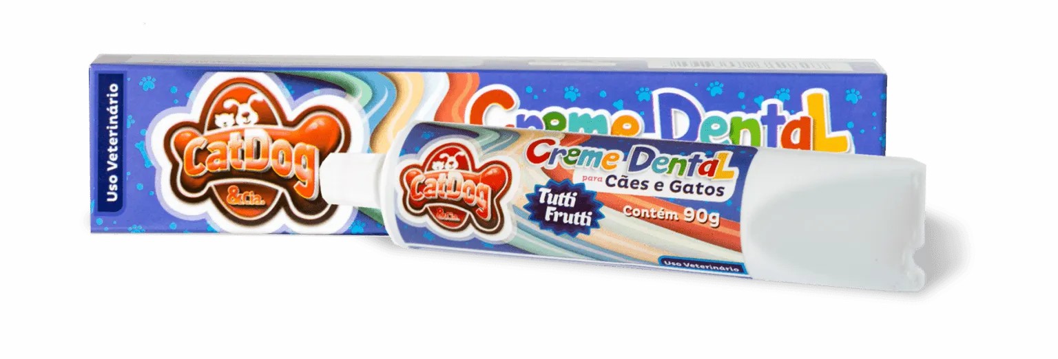 CATDOG CREME DENTAL TUTTI FRUTTI CAIXINH